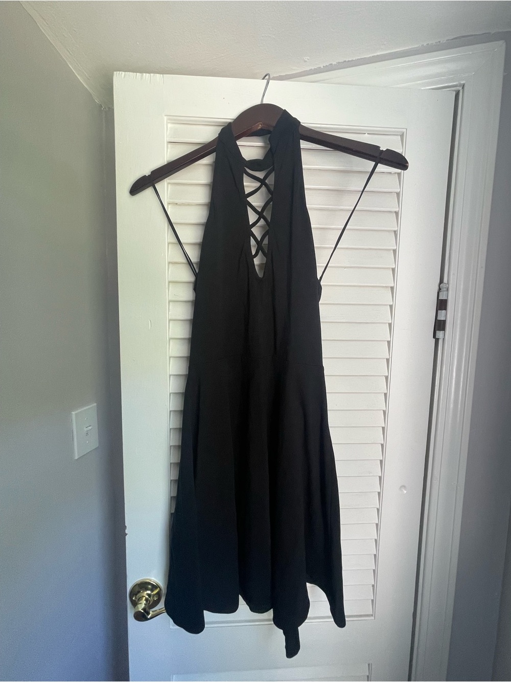Express Black Halter Swing Dress 🖤